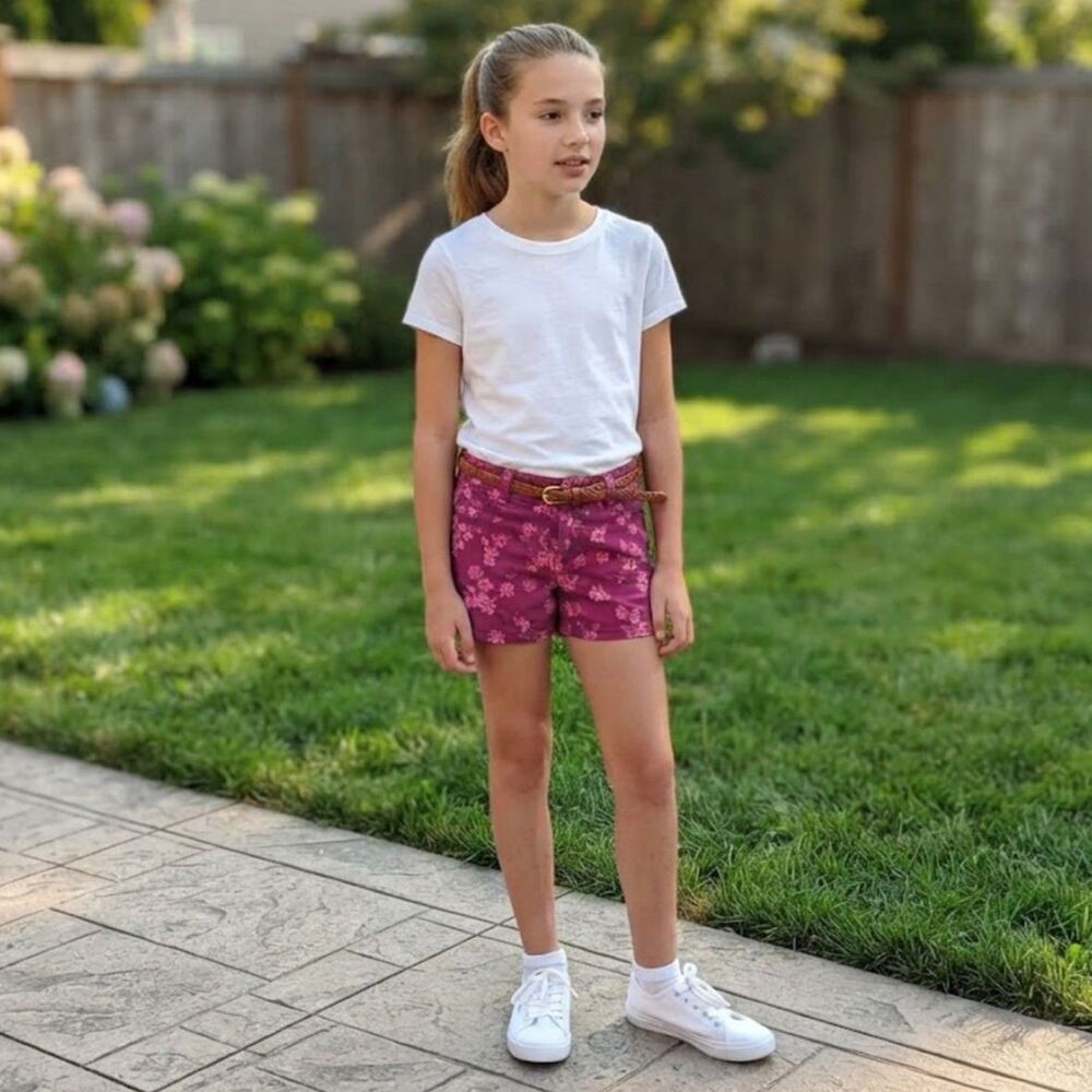 Girl's Pink Floral Shorts Never Worn